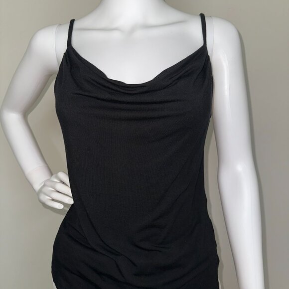 KRISA: NWT, Double Drape Cami, Size - S, M, Color - Black, MSRP - $99 - Picture 4 of 6